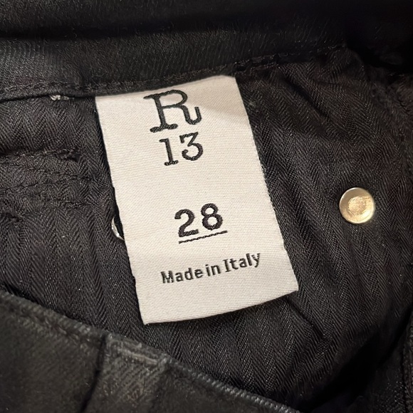 R13 Black Waxed X-Over Jeans - Picture 9 of 10